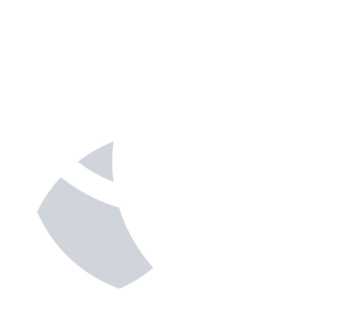 Abstract geometric pattern with overlapping black and white circles and a blue crescent shape on a transparent background.